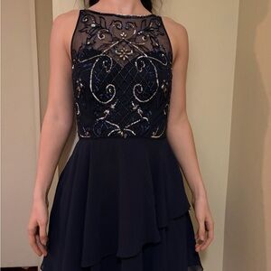 Elegant Navy Blue Dress